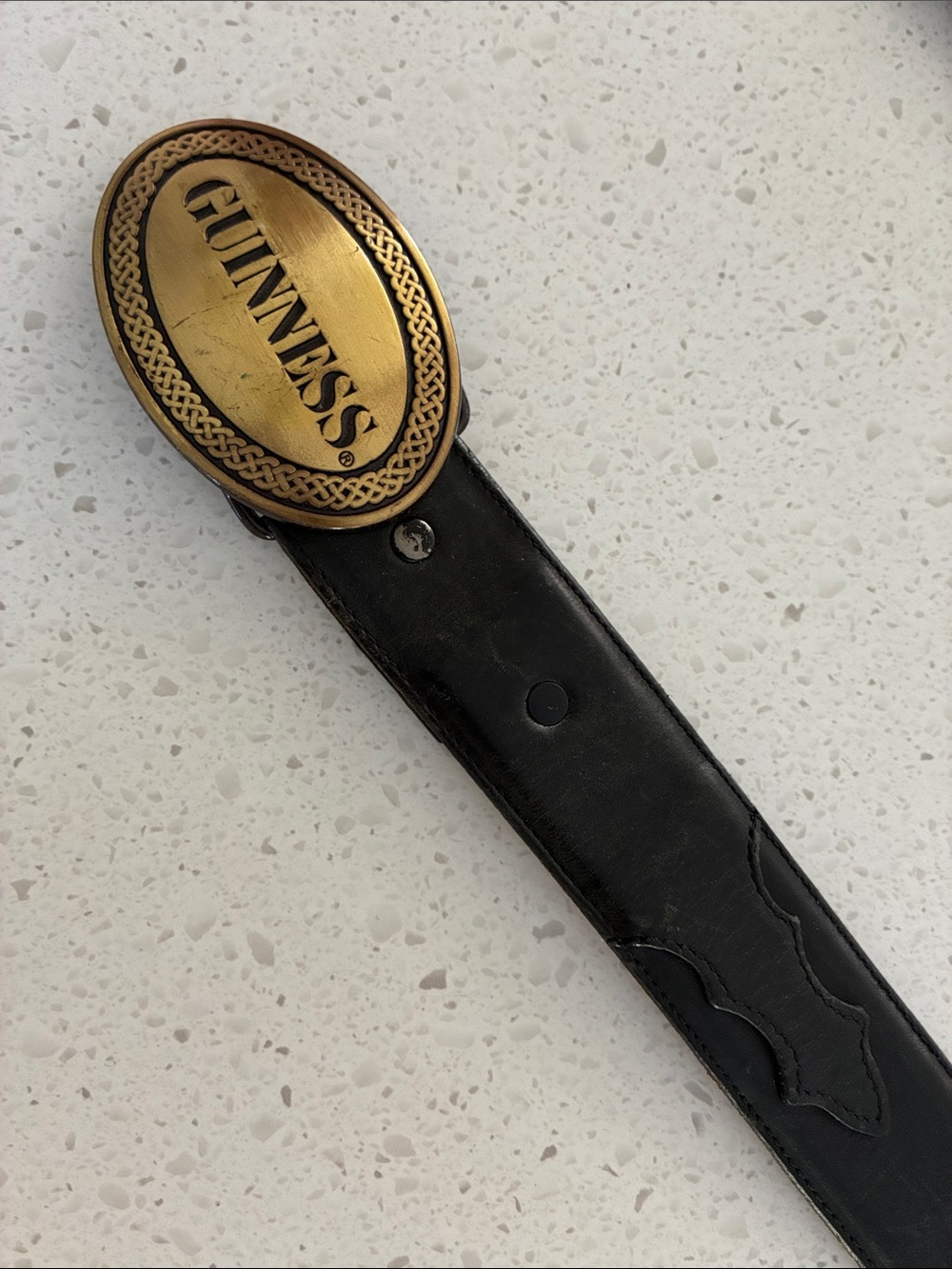 Vintage GUINNESS black leather belt  authentic